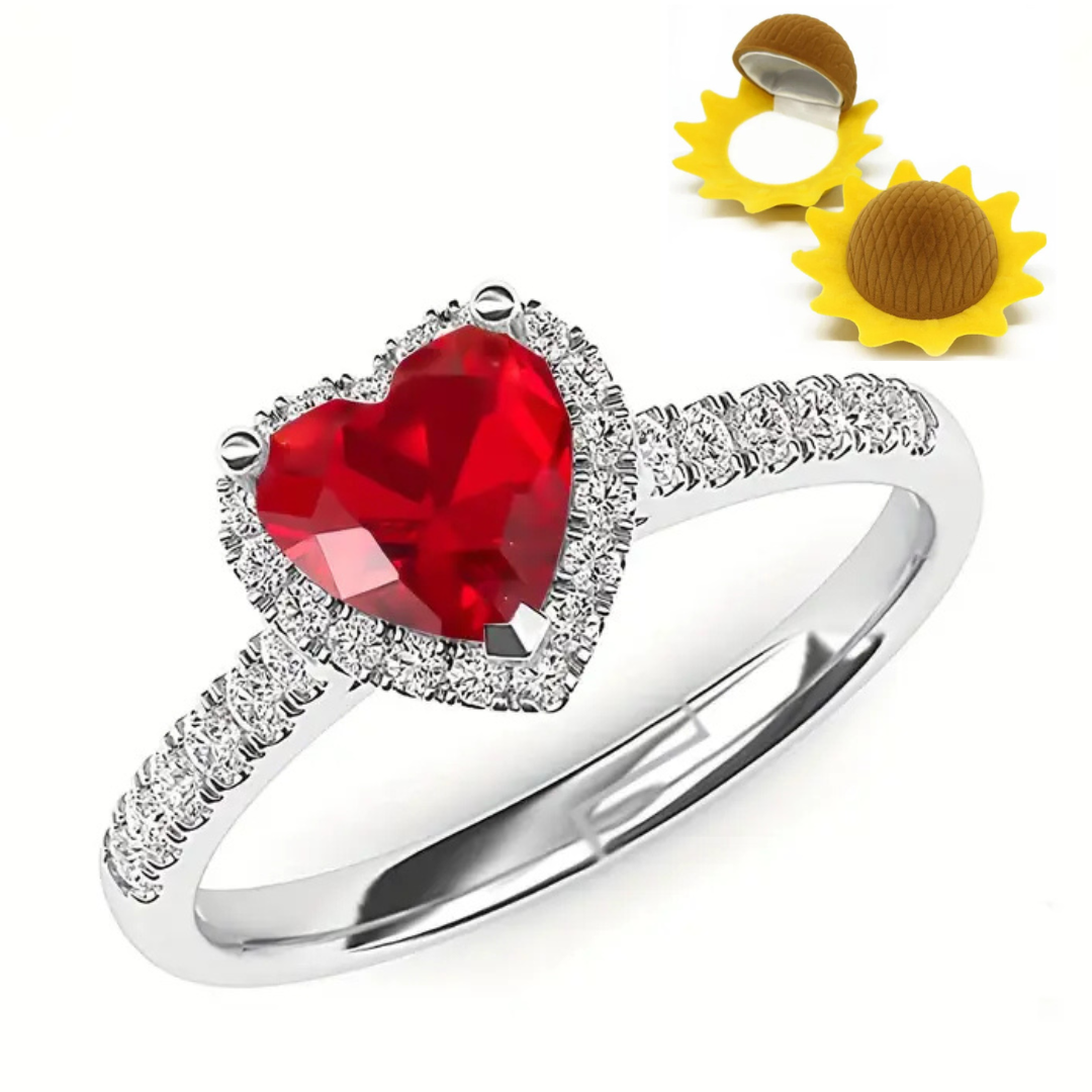 ANILLO PROMESA ROJO ACERO COFRE GIRASOL