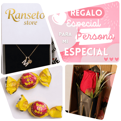 ✨COLLAR LETRA + CORAZON ORO ROSA 18 KILATES❤️